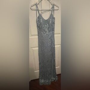 Xscape Baby Blue Sequin Formal